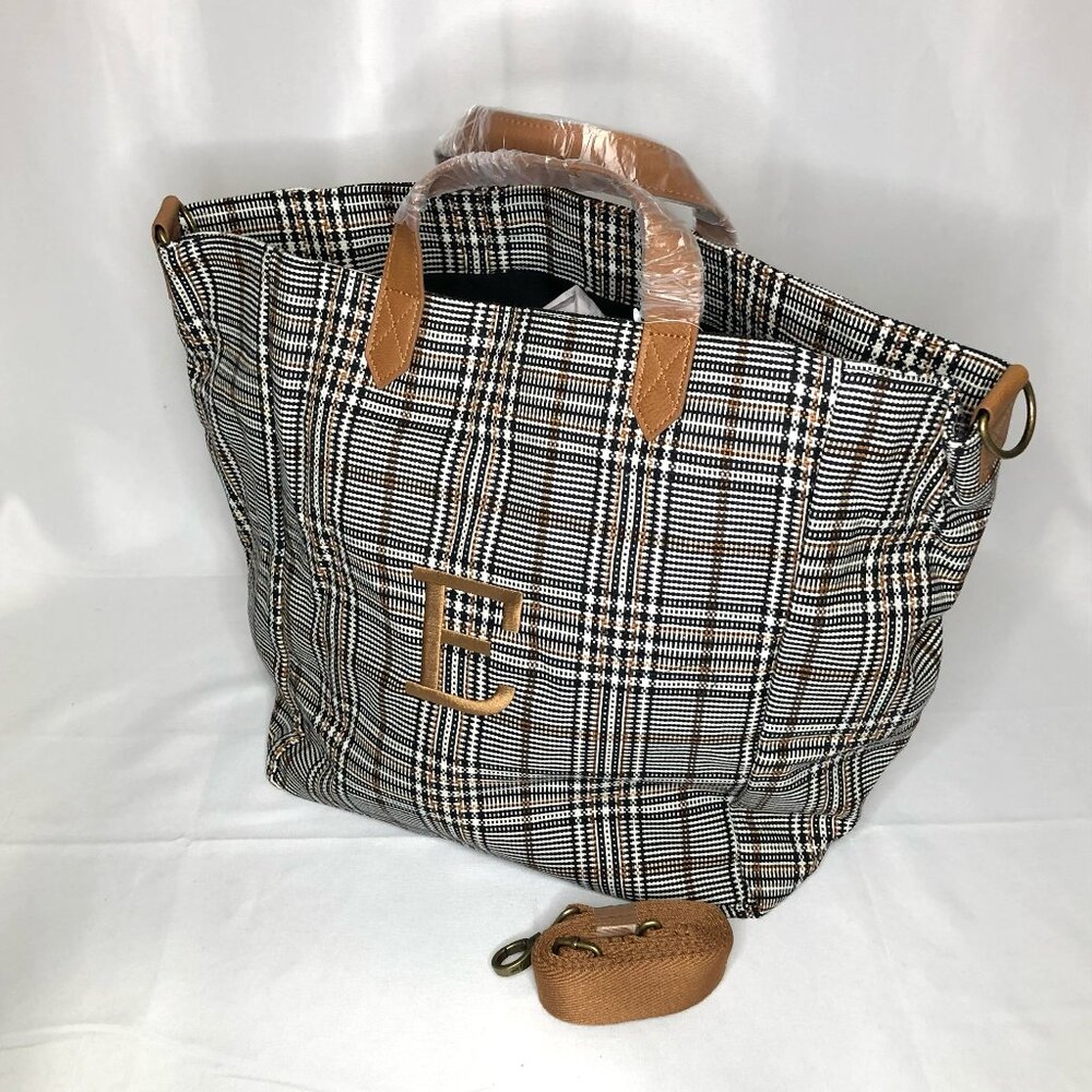 Thirty One Casual Crossbody Tote (NWT) Plaid About You Weave (embroidered)